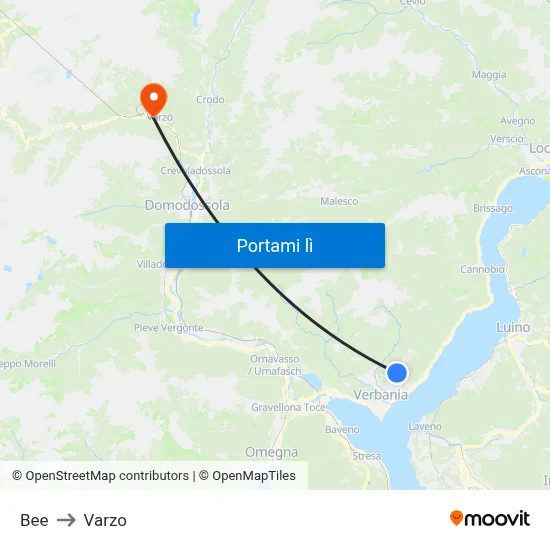 Bee to Varzo map