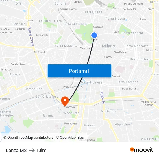 Lanza M2 to Iulm map