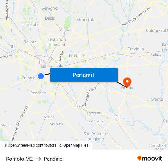 Romolo M2 to Pandino map