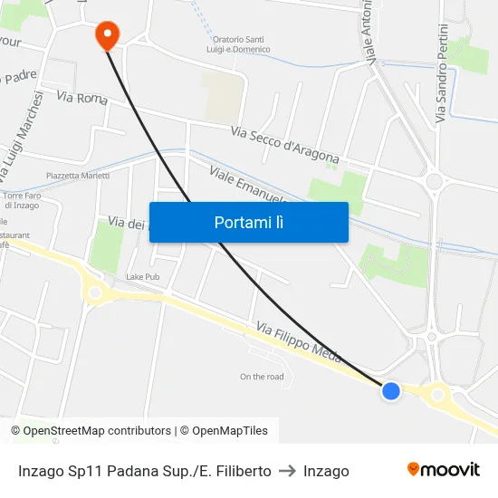 Inzago Sp11 Padana Sup./E. Filiberto to Inzago map