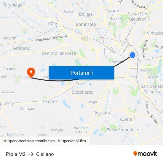 Piola M2 to Cisliano map