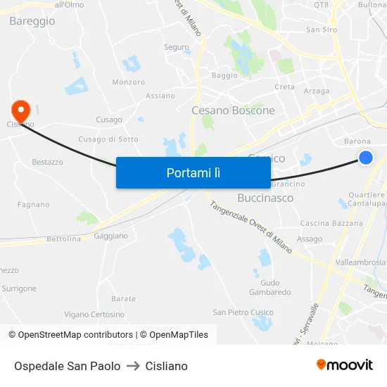 Ospedale San Paolo to Cisliano map