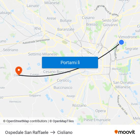 Ospedale San Raffaele to Cisliano map