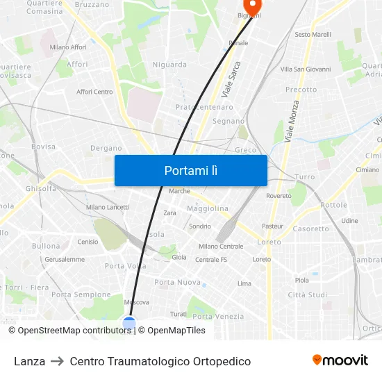 Lanza to Centro Traumatologico Ortopedico map