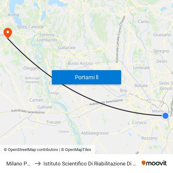 Milano Porta Vittoria to Istituto Scientifico Di Riabilitazione Di Veruno - Fondazione Salvatore Maugeri map