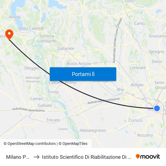 Milano Porta Venezia to Istituto Scientifico Di Riabilitazione Di Veruno - Fondazione Salvatore Maugeri map