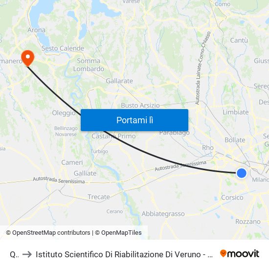 Qt8 to Istituto Scientifico Di Riabilitazione Di Veruno - Fondazione Salvatore Maugeri map