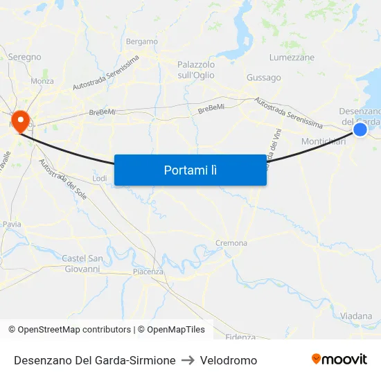 Desenzano Del Garda-Sirmione to Velodromo map