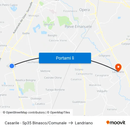 Casarile - Sp35 Binasco/Comunale to Landriano map
