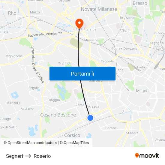 Segneri to Roserio map