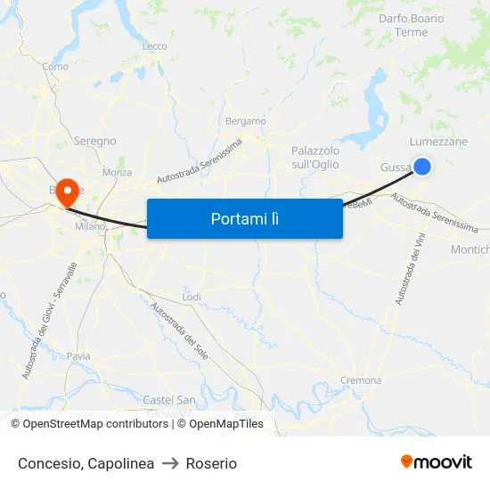 Concesio, Capolinea to Roserio map