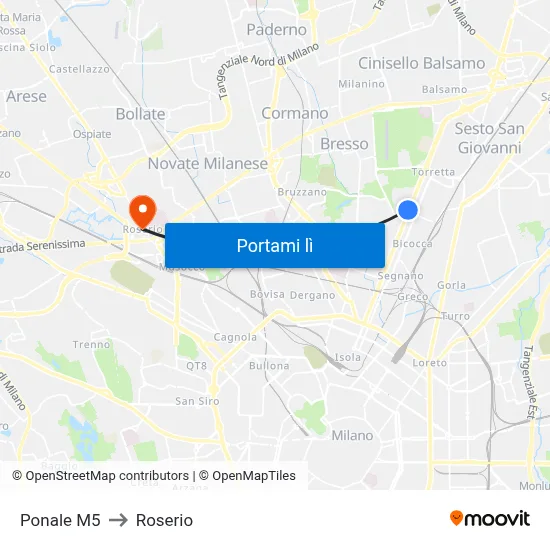 Ponale M5 to Roserio map