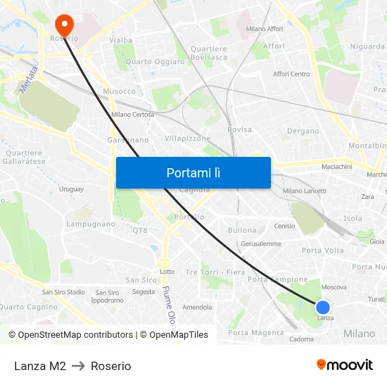 Lanza M2 to Roserio map