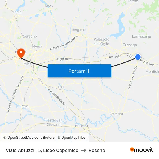 Viale Abruzzi 15, Liceo Copernico to Roserio map