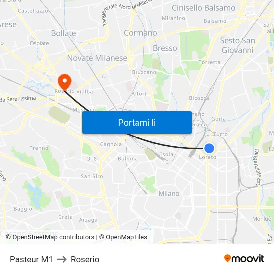 Pasteur M1 to Roserio map