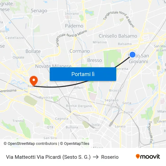 Via Matteotti Via Picardi (Sesto S. G.) to Roserio map