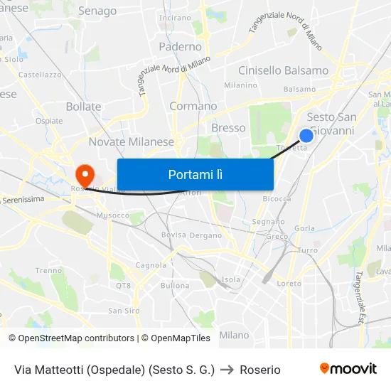 Via Matteotti (Ospedale) (Sesto S. G.) to Roserio map
