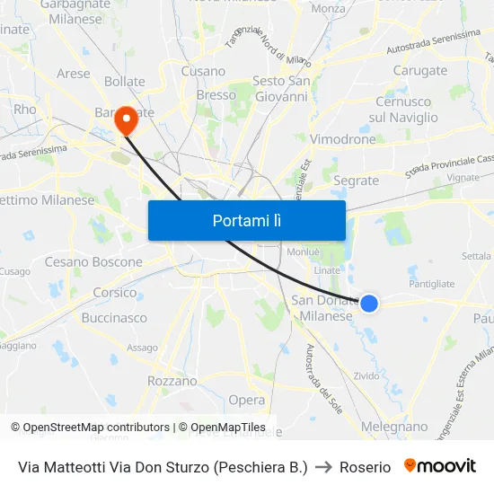 Via Matteotti Via Don Sturzo (Peschiera B.) to Roserio map