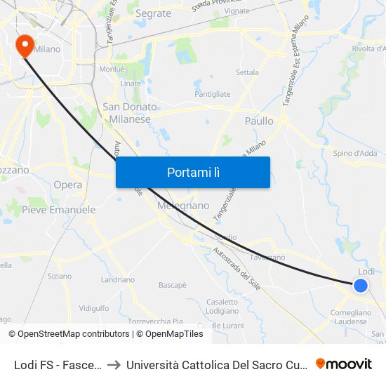 Lodi FS - Fascetti to Università Cattolica Del Sacro Cuore map