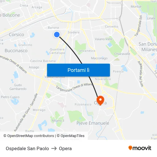Ospedale San Paolo to Opera map