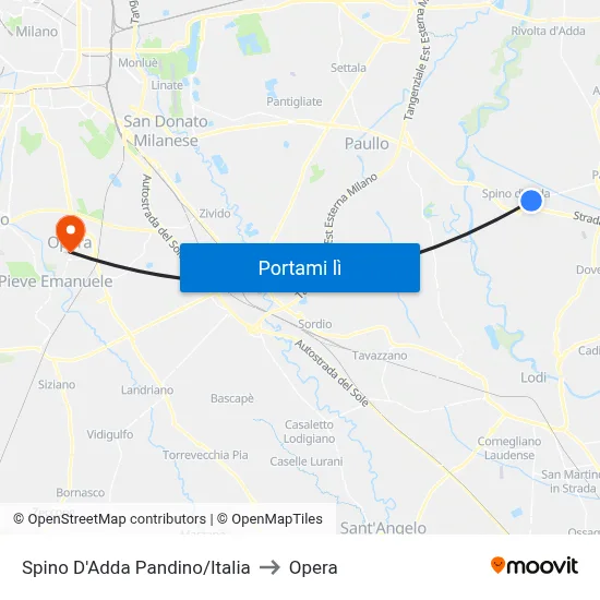 Spino D'Adda Pandino/Italia to Opera map