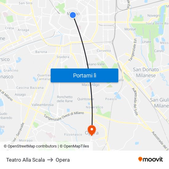 Teatro Alla Scala to Opera map