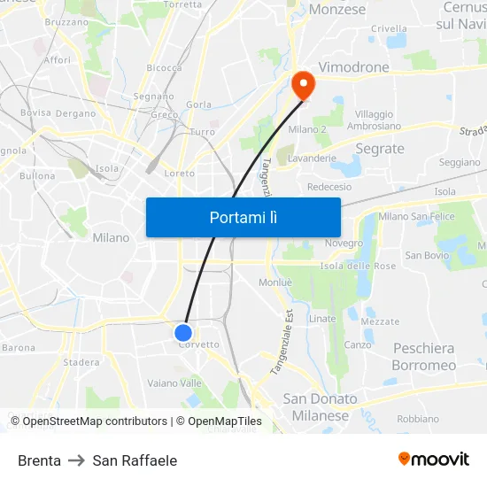 Brenta to San Raffaele map