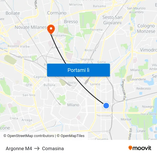 Argonne M4 to Comasina map