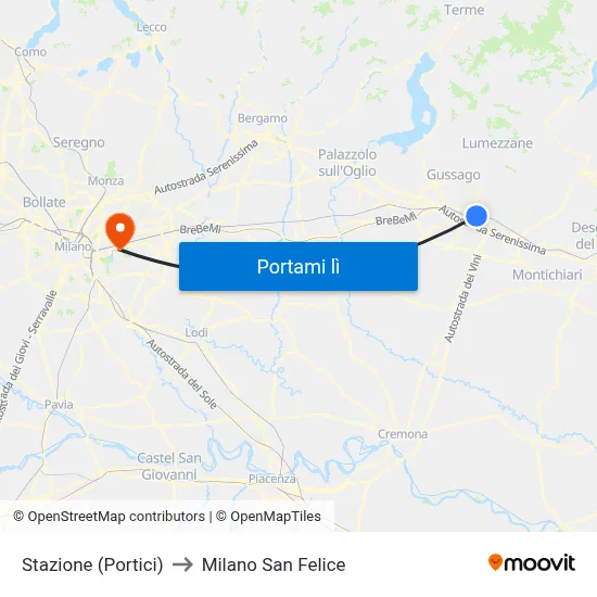 Stazione (Portici) to Milano San Felice map