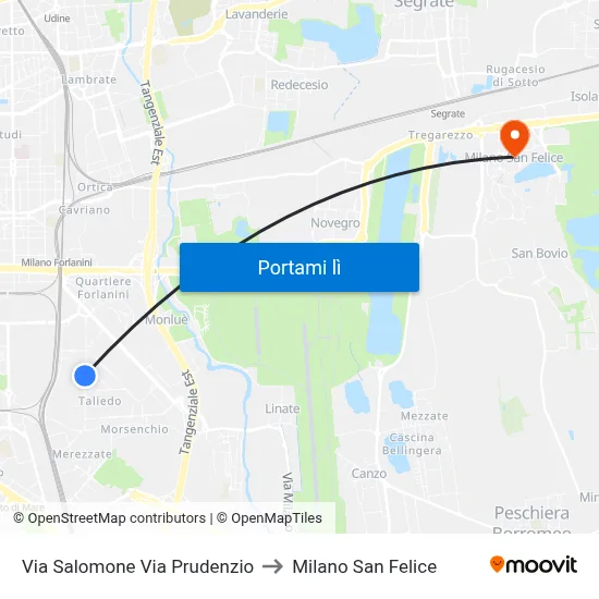Via Salomone Via Prudenzio to Milano San Felice map