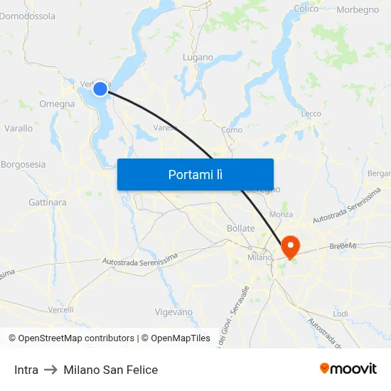 Intra to Milano San Felice map