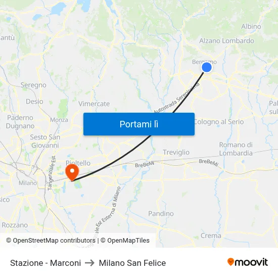 Stazione - Marconi to Milano San Felice map