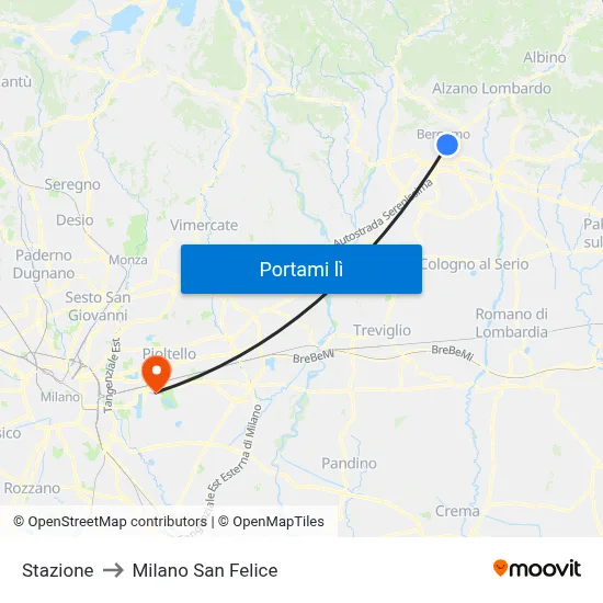 Stazione to Milano San Felice map