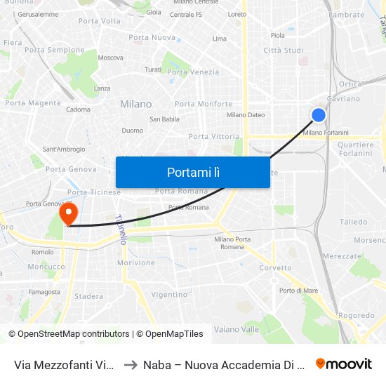 Via Mezzofanti Via Sismondi to Naba – Nuova Accademia Di Belle Arti Milano map