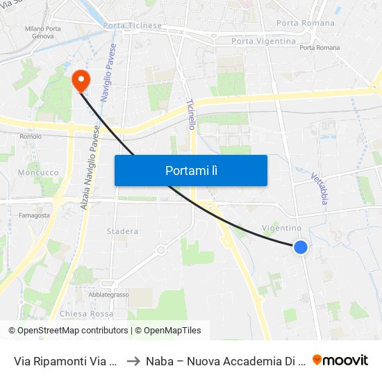 Via Ripamonti Via Dell'Assunta to Naba – Nuova Accademia Di Belle Arti Milano map