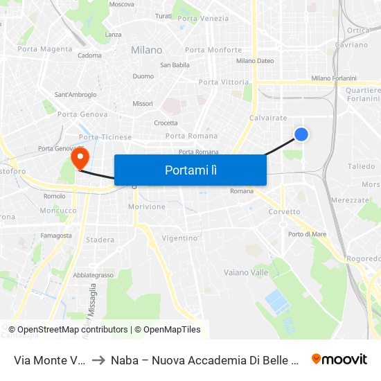 Via Monte Velino to Naba – Nuova Accademia Di Belle Arti Milano map