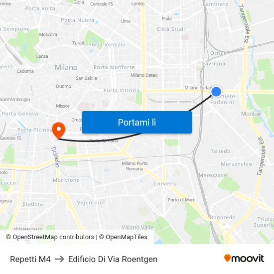 Repetti M4 to Edificio Di Via Roentgen map