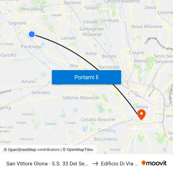 San Vittore Olona - S.S. 33 Del Sempione (Hotel Poli) to Edificio Di Via Roentgen map
