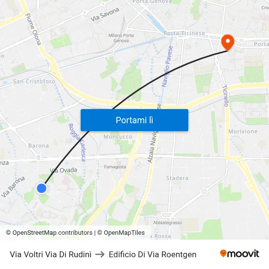Via Voltri Via Di Rudinì to Edificio Di Via Roentgen map