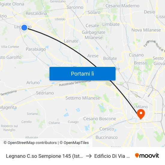 Legnano C.so Sempione 145 (Ist. Barbara Melzi) to Edificio Di Via Roentgen map