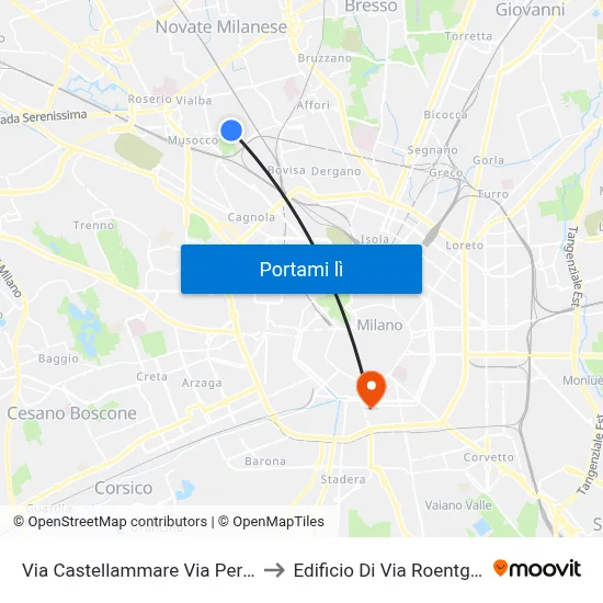 Via Castellammare Via Perini to Edificio Di Via Roentgen map