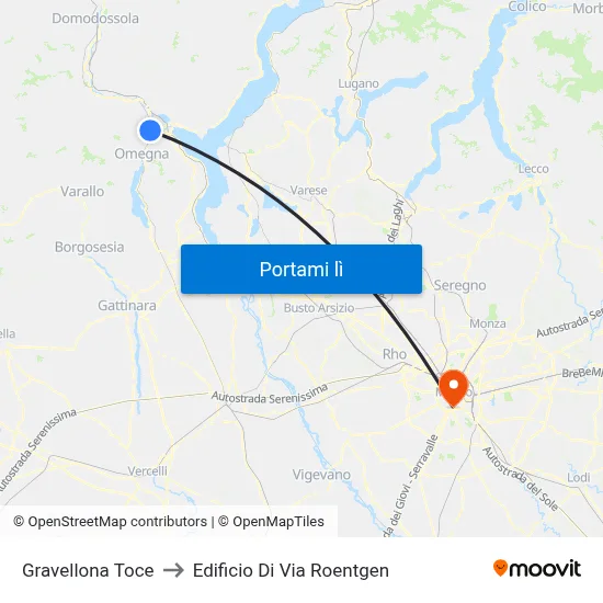 Gravellona Toce to Edificio Di Via Roentgen map