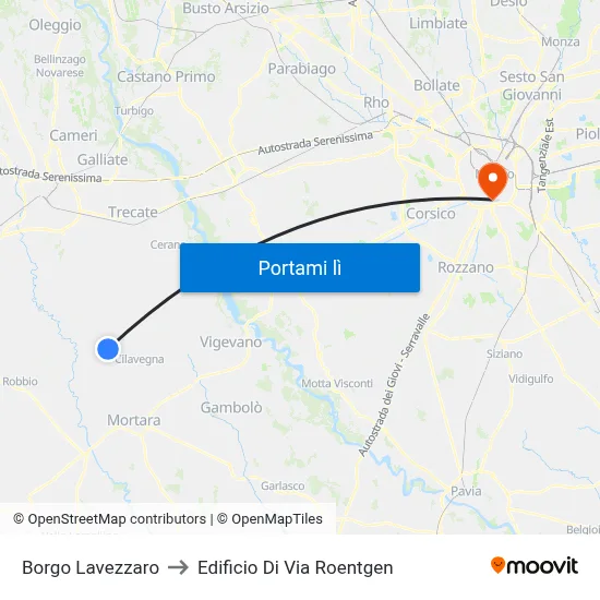 Borgo Lavezzaro to Edificio Di Via Roentgen map