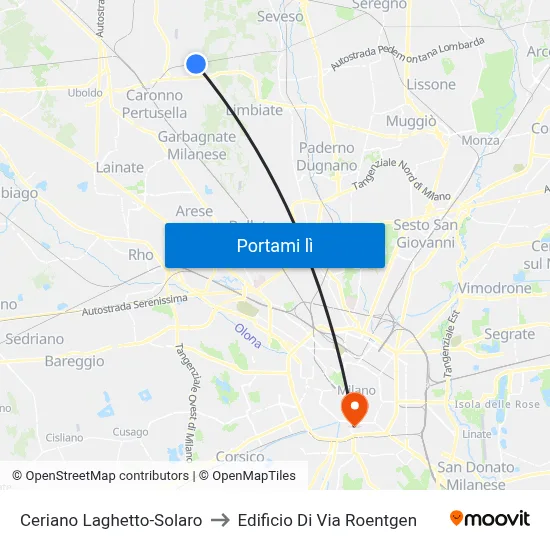 Ceriano Laghetto-Solaro to Edificio Di Via Roentgen map