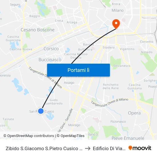 Zibido S.Giacomo S.Pietro Cusico - Carducci/Xxv Aprile to Edificio Di Via Roentgen map