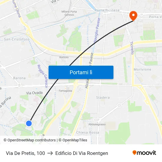 Via De Pretis, 100 to Edificio Di Via Roentgen map