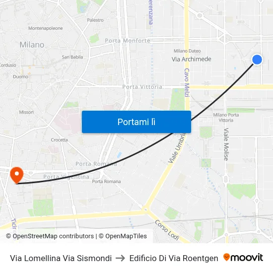 Via Lomellina Via Sismondi to Edificio Di Via Roentgen map