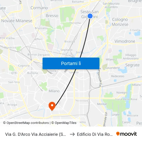 Via G. D'Arco Via Acciaierie (Sesto S. G.) to Edificio Di Via Roentgen map