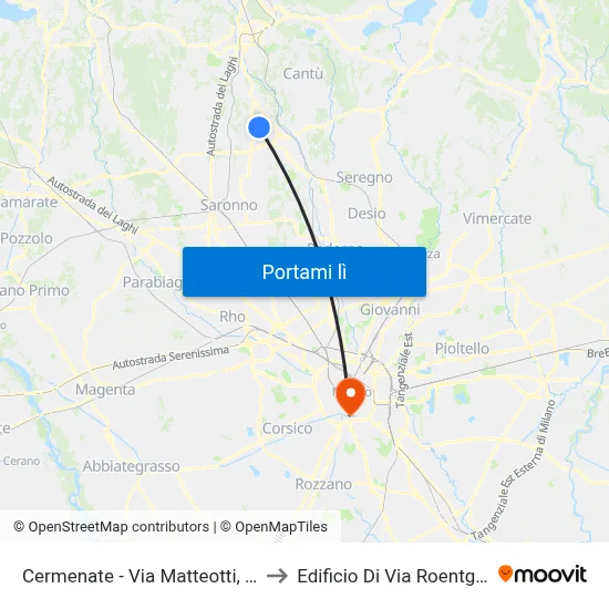 Cermenate - Via Matteotti, 80 to Edificio Di Via Roentgen map