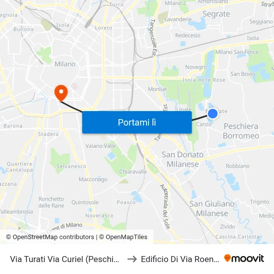 Via Turati Via Curiel (Peschiera B.) to Edificio Di Via Roentgen map